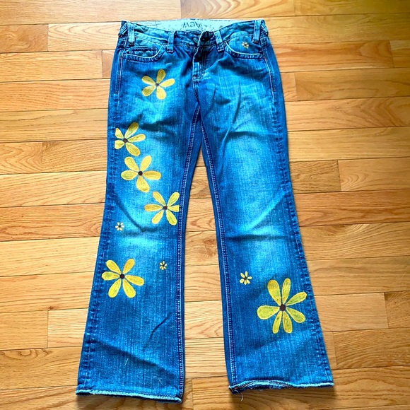 Vintage Mavi bootcut jeans - hand painted - Picture 1 of 5